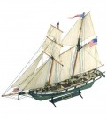 1:60. American Schooner Harvey Wooden Model Ship Kit thumbnail