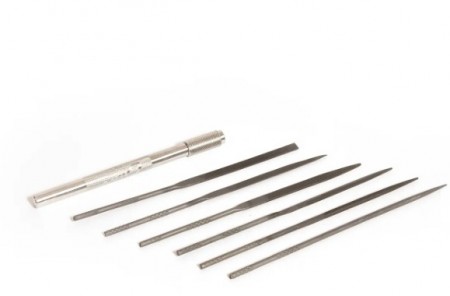 EX55668 Precision needle file set (6 pieces) with handle