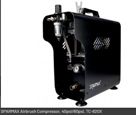 SPARMAX Airbrush Compressor, 40psi/60psi, TC-620X