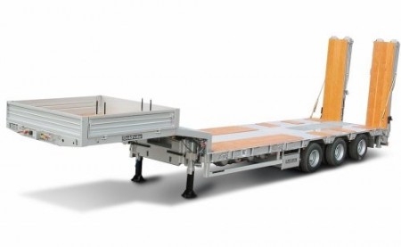 LOW LOADER TRAILER, 3 AKSLET, TIL LASTBIL 1/14