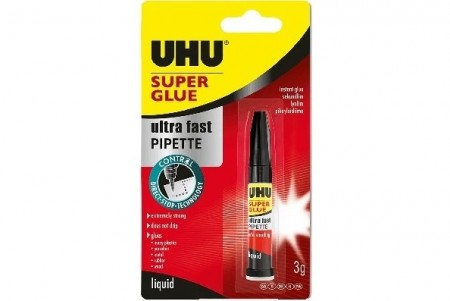 UHU Uhu super glue 3 gr pipette tyntflytende