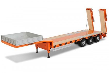 LOW LOADER TRAILER, 3 AKSLET, TIL LASTBIL 1/14