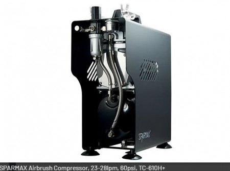 SPARMAX Airbrush Compressor, 23-28lpm, 60psi, TC-610H+